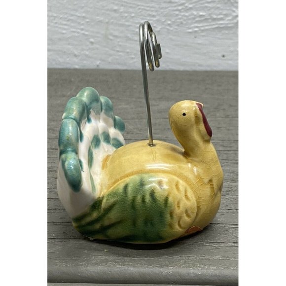 Autumn Accents Thanksgiving -  2004 Ceramic Turkey Place Card Holder ~ 718-7966 - Picture 4 of 8